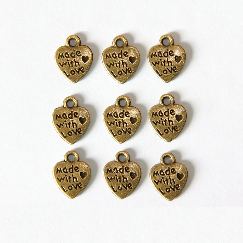 50 шт. бронзовое сердце европейские маленькие бусины с отверстием подходит Diy