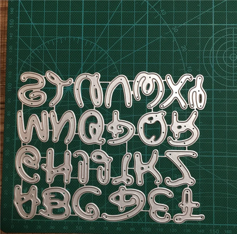 Художественные шрифты букв алфавита ремесло умирает Скрапбукинг металлический