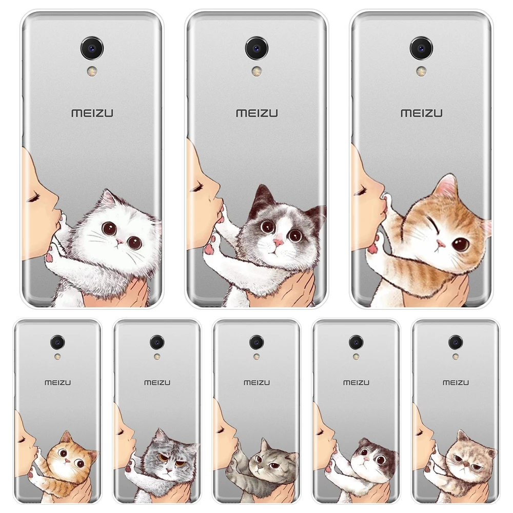 Чехол для телефона Meizu M6 M6S M6T M5 M5C M5S M3 M3S M2 чехол силиконовый поцелуй кошки