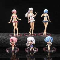 6 types of relife in a different world from zero figure anime cartoon ya emilia rem ram doll ornaments action figure toys