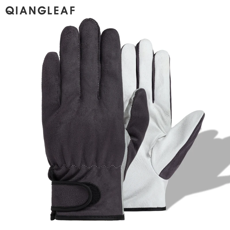 QIANGLEAF мужские кожаные защитные перчатки высокого качества рабочие для механиков