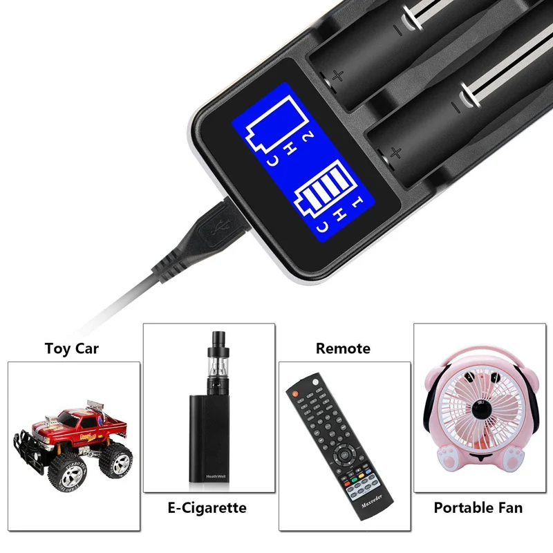 Умное зарядное устройство ЖК дисплей умное для перезаряжаемых литий ионных