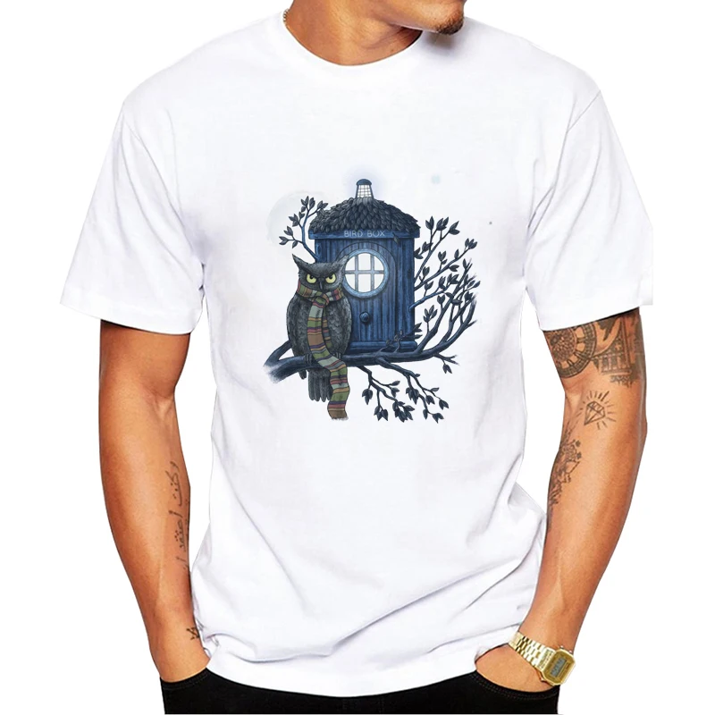 

TEEHUB Men Night Owl Printed Summer T-Shirt Short Sleeve Fashion Dr. Who Tshirts Street t shirts Cool Hipster Essential Tee