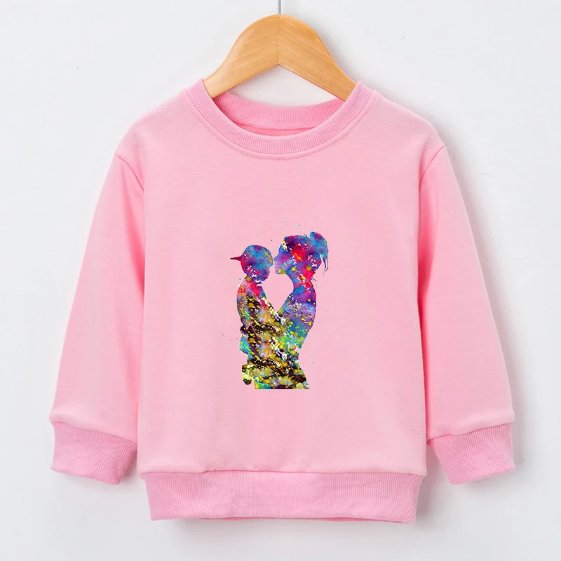 

Fashion Children Pullover 2021 Cartoon Super Mom Life Momlife Print Clothing Boy Sweatshirt Kids Graphic Aesthetics Street Tops