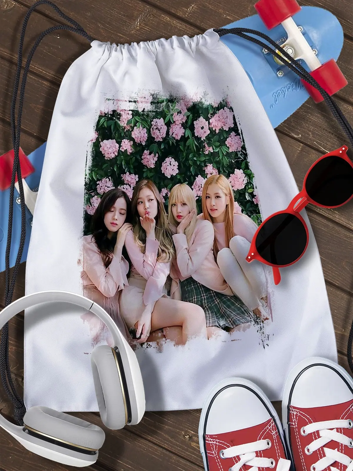 Сумка мешок для обуви BLACKPINK (блэкпинк K-pop girl group Лиса Джису Розэ Дженни) - 3075 | Багаж