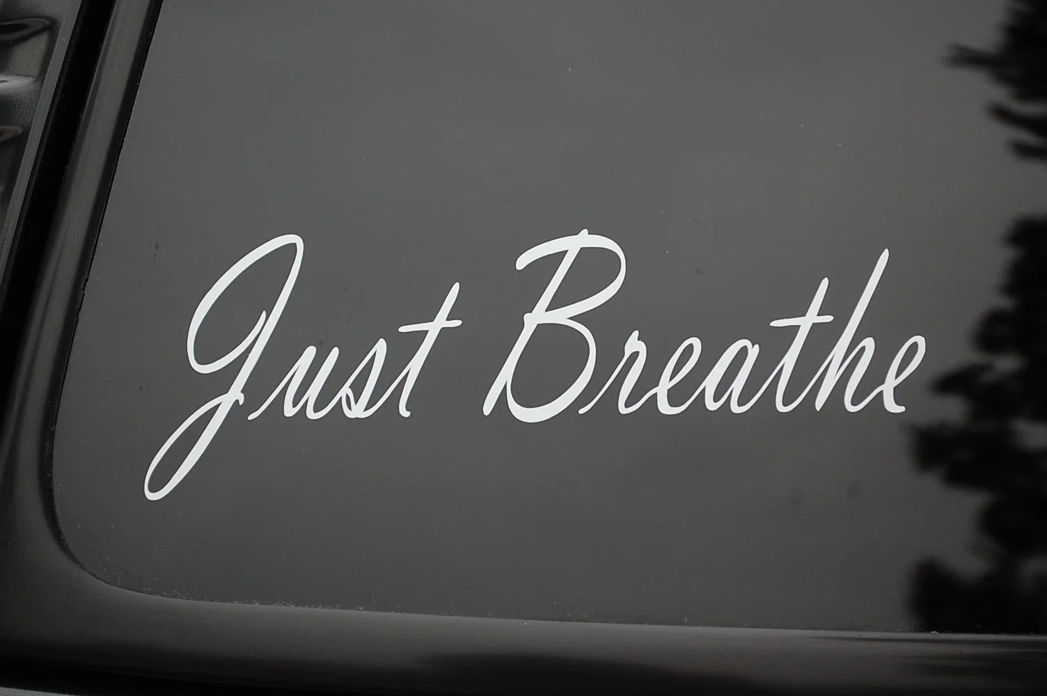 

For Just Breathe Vinyl Sticker Decal (V94) Wellness Inspiration Yoga Meditation Car Styling