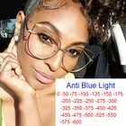 Очки женские в ретро-стиле с защитой от синего излучения, оправа для близорукости, металлическая оправа кошачий глаз, модные очки с защитой от синего света с диоптриями от 0 до-6,0