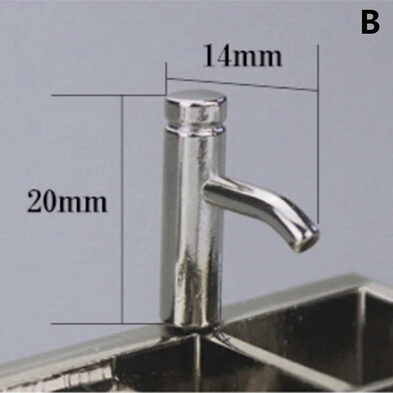 2 1/12 Dollhouse Miniature Accessories Mini Bathtub Faucet Simulation Water Tap Model Furniture Toys for Doll House Decoration - Цвет: 2