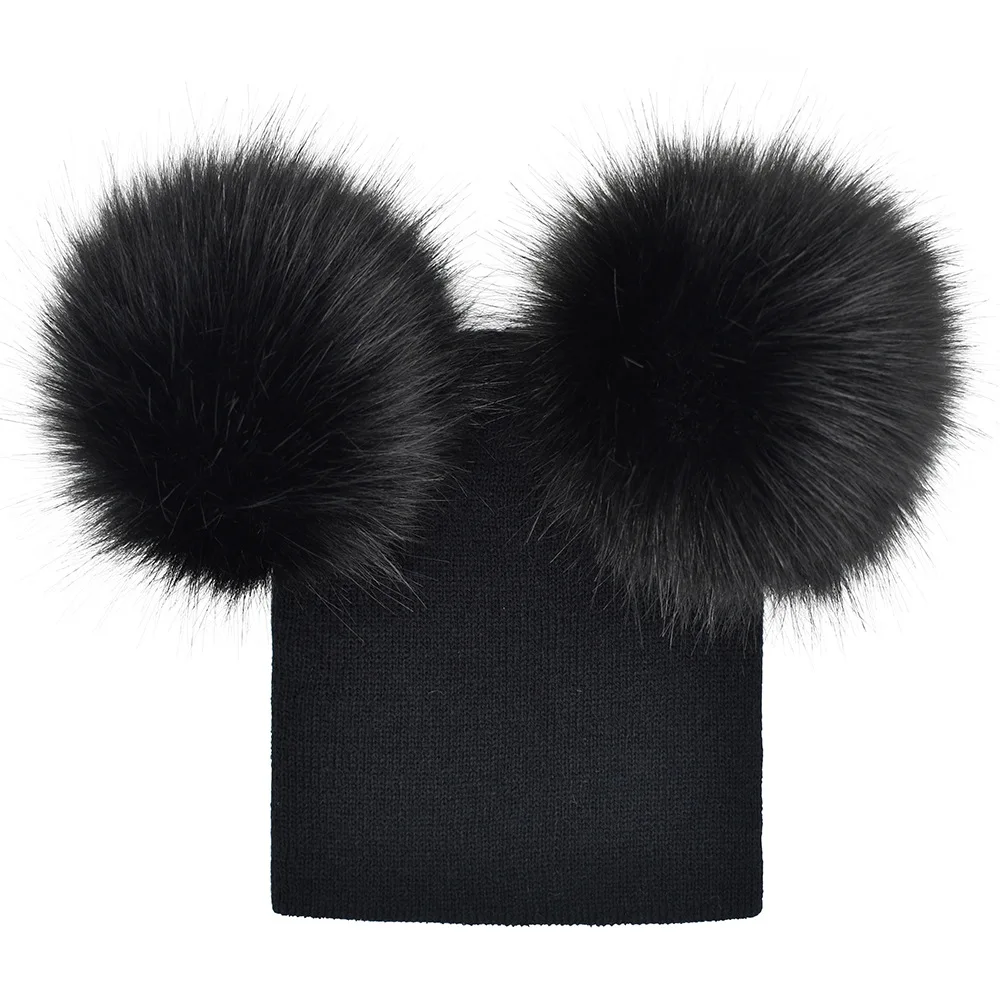 Children Toddler Kids Baby Boys Girls Warm Winter Wool Knit Beanie Fur Pom Bobble Hat Cap 1-3Y | Детская одежда и обувь