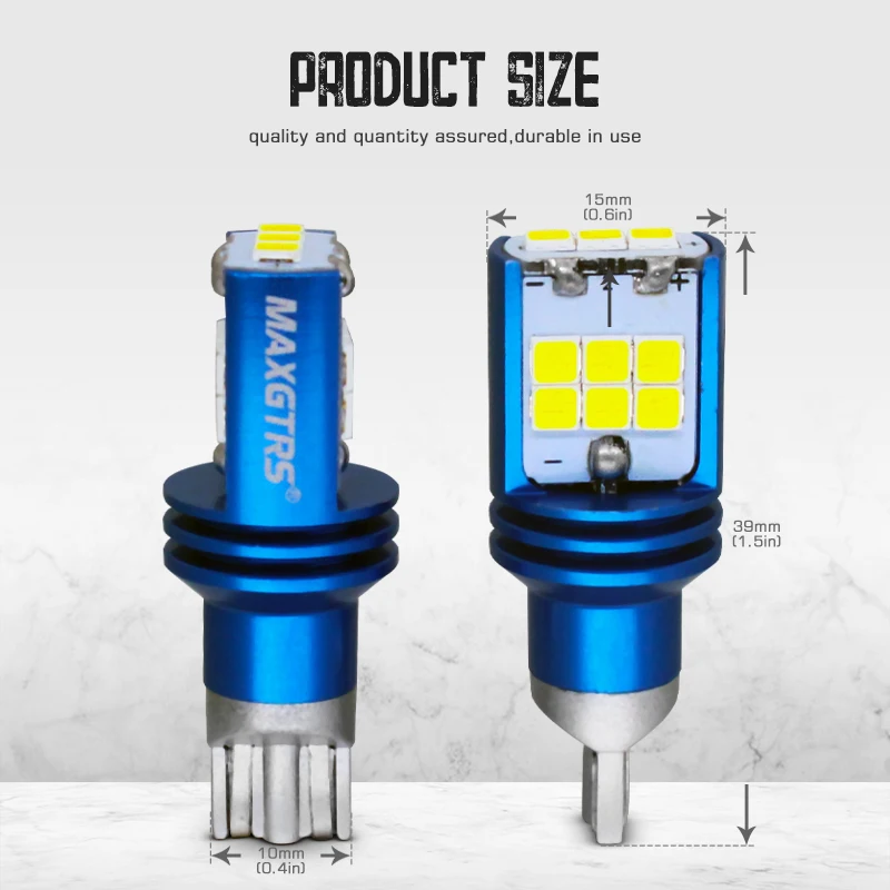 2x T15 W16W светодиодный Wedge Bulb, светодиодный потолочный светильник Canbus 921 912 1000LM автомобилей обратный сигнал поворота светильник 6000K 12V