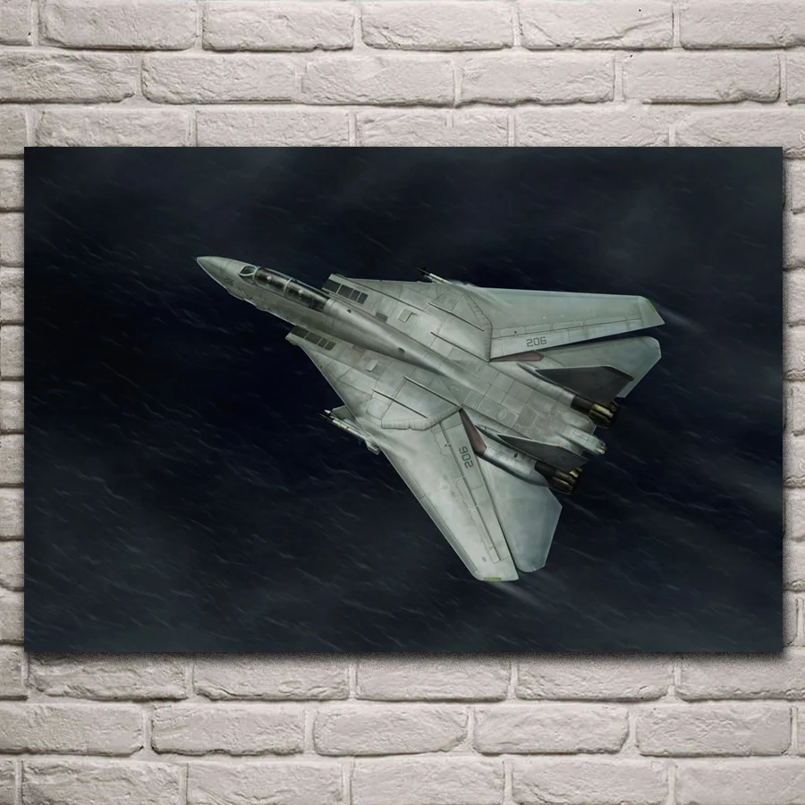 Grumman fighter F 14 Tomcat самолет ткань постер для гостиной дома настенные декоративные