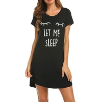 2021 women letter nightgowns and sleepshirts sleepwear cute sleep shirt printed night dress short sleeve nightwear