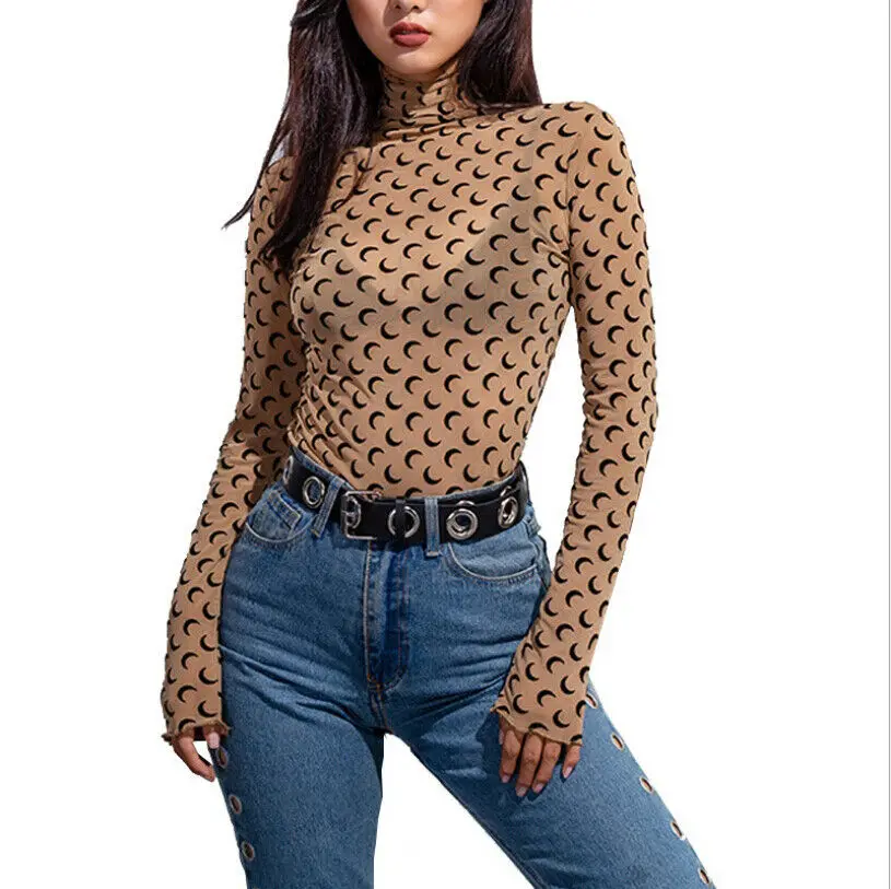 Женские футболки футболка с длинным рукавом женские сетчатые прозрачные майки