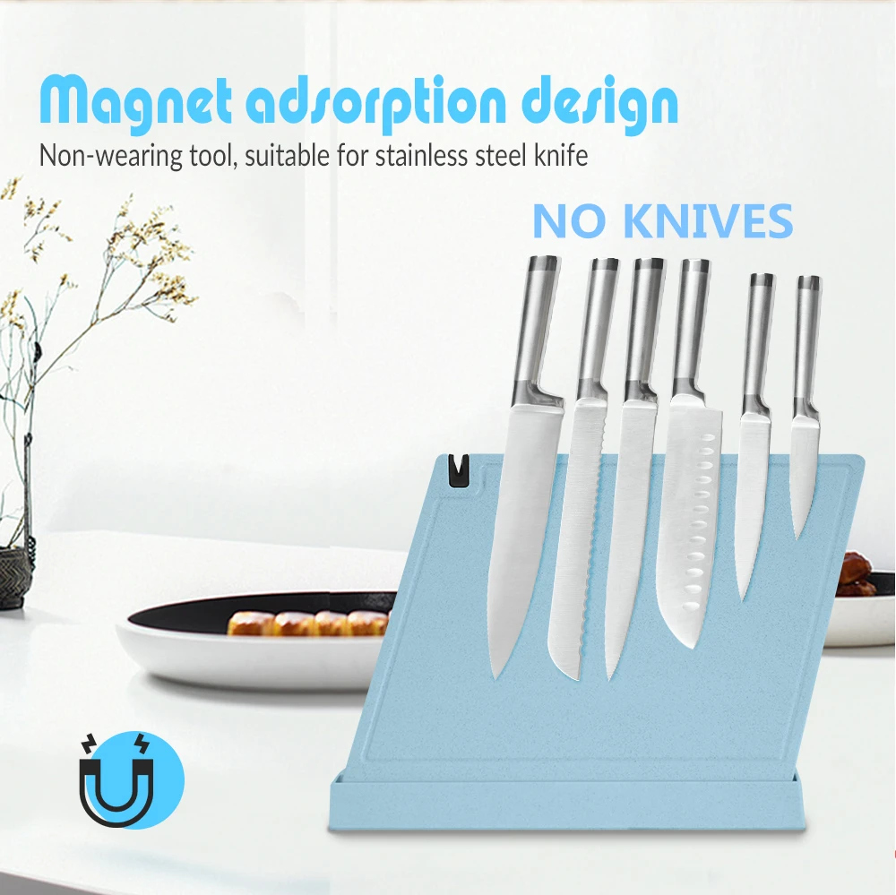 Sowoll Т образный Магнитный блок подставки для ножей Органайзер Кухня ножи хранения