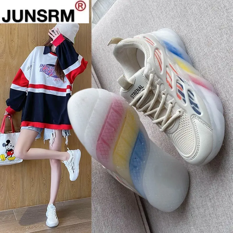 

New Sneakers Women Casual Platform Shoes Fashion Colorful Sole Sport Ladies Trainers Designer Chunky Sneakers Woman Basket Femme