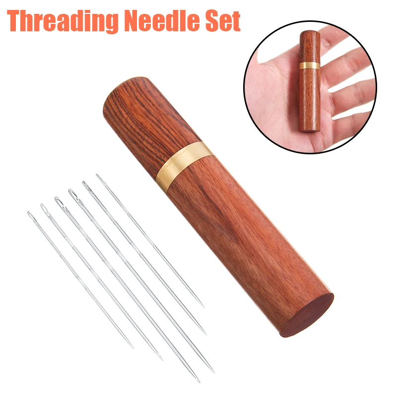 7 шт. Нержавеющая сталь Резьбовая игла комплект слепой пожилых штопки иглы