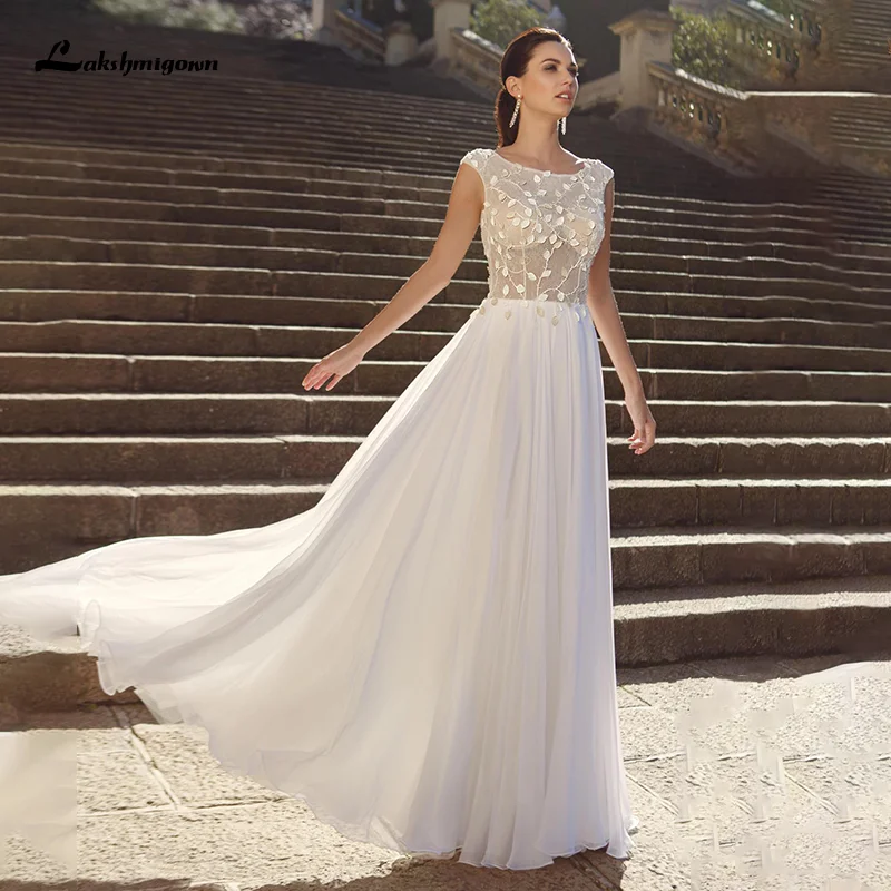 

Свадебное платье Lakshmigown в богемном стиле, кружевное свадебное платье с глубоким вырезом, аппликация, платье для свадебной вечеринки, индиви...