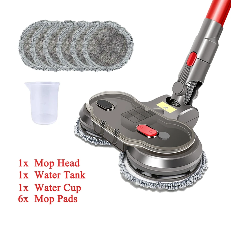 

TOP!-Electric Wet Dry Mopping Head for Dyson V7 V8 V10 V11 Replaceable Parts with Water Tank Mop Head Mop Pads Water Cup