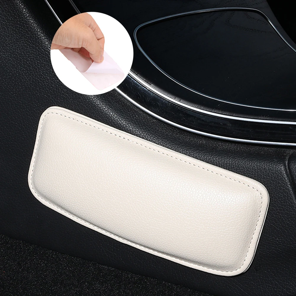 

Thigh Support Elastic Cushion Memory Foam Car Interior Knee Pad PU Leather Universal 18X8cm