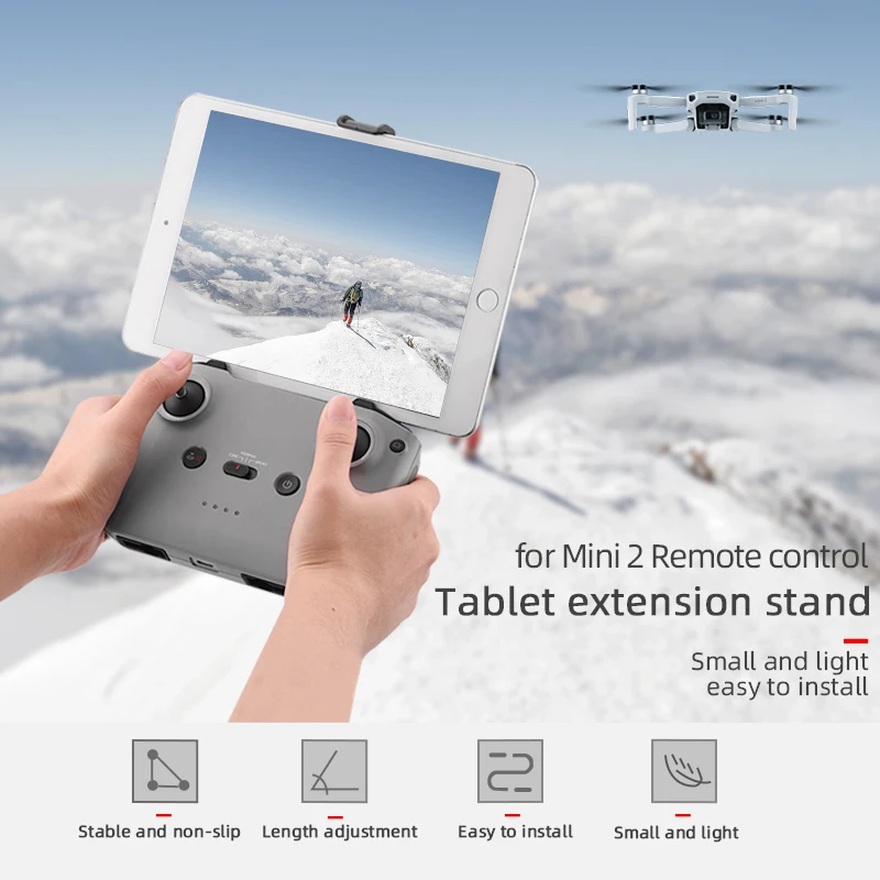 BRDRC Remote Control Tablet Extension Holder Bracket Mount Clip Stand For DJI Mini 2/ Mavic Air 2 Drone Accessories |
