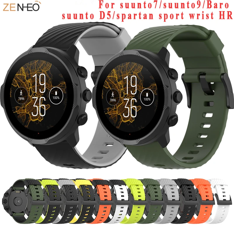 

Ремешок силиконовый для Suunto Spartan Sport/Sport, сменный спортивный браслет для часов Suunto 7 9 9 Baro, 24 мм