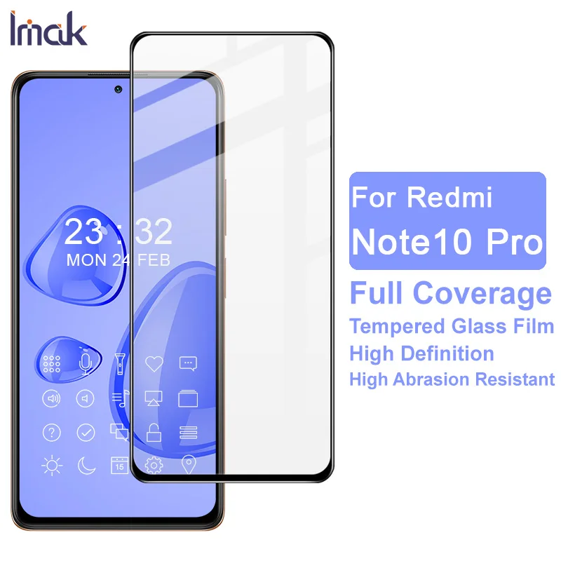 

Redmi Note 10 Pro 6.67" imak Pro+ Tempered Glass Protector For Xiaomi Redmi Note 10 Pro Max Full Screen Glue Guard Film