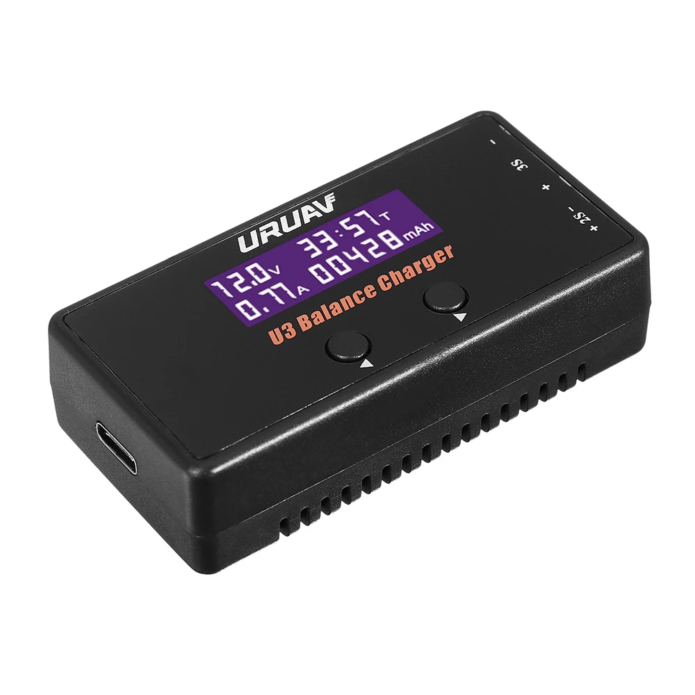URUAV U3 18W 2A/3A type-C зарядное устройство для 2-3S LiPO/LiHV/LiFe/литий-ионный аккумулятор для RC гоночный fpv-дрон модель S