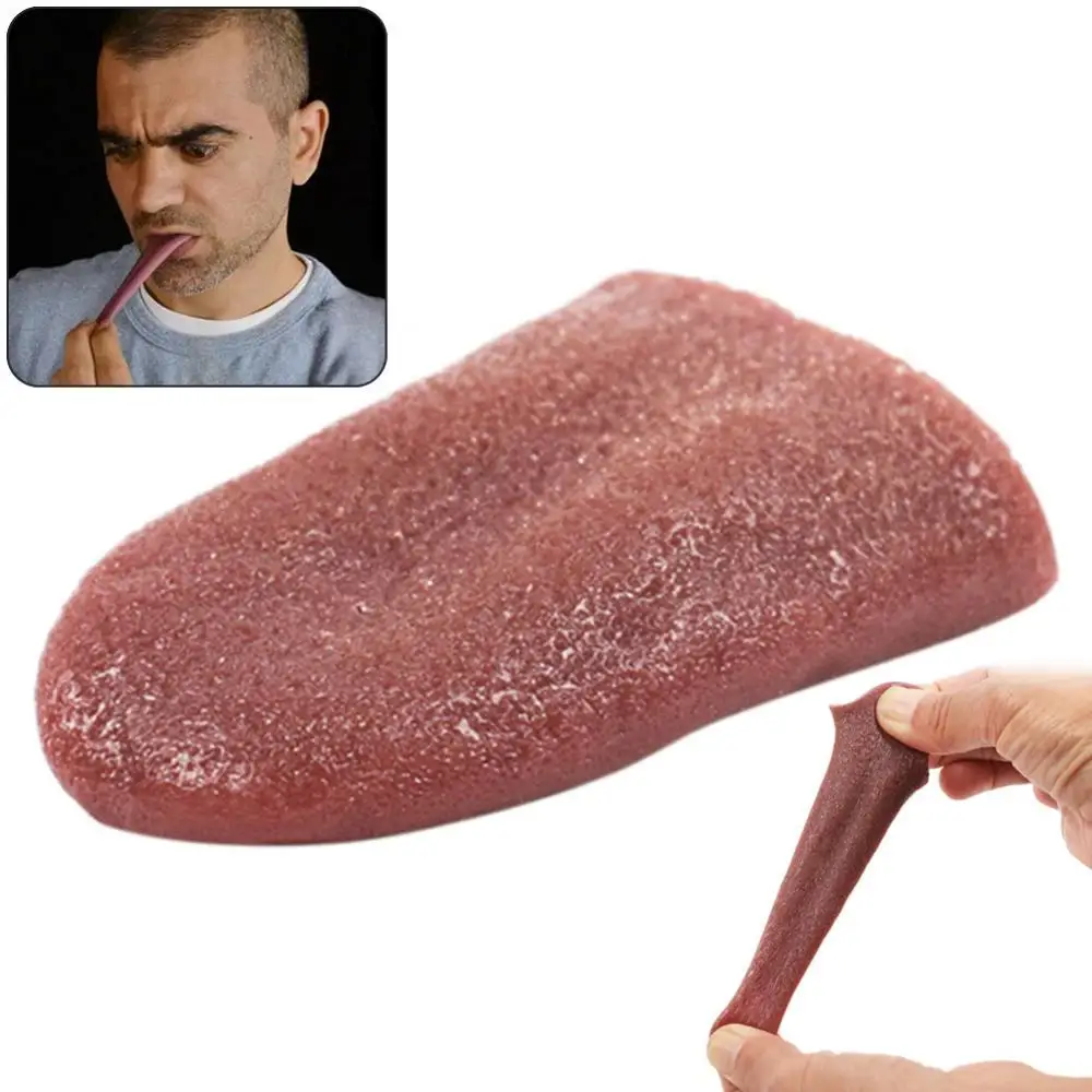 

Novelty Funny Tongue Gross Jokes Prank Magic Tricks Horrific Toys Prop Realistic Rubber Horror Tongue Gag Toy