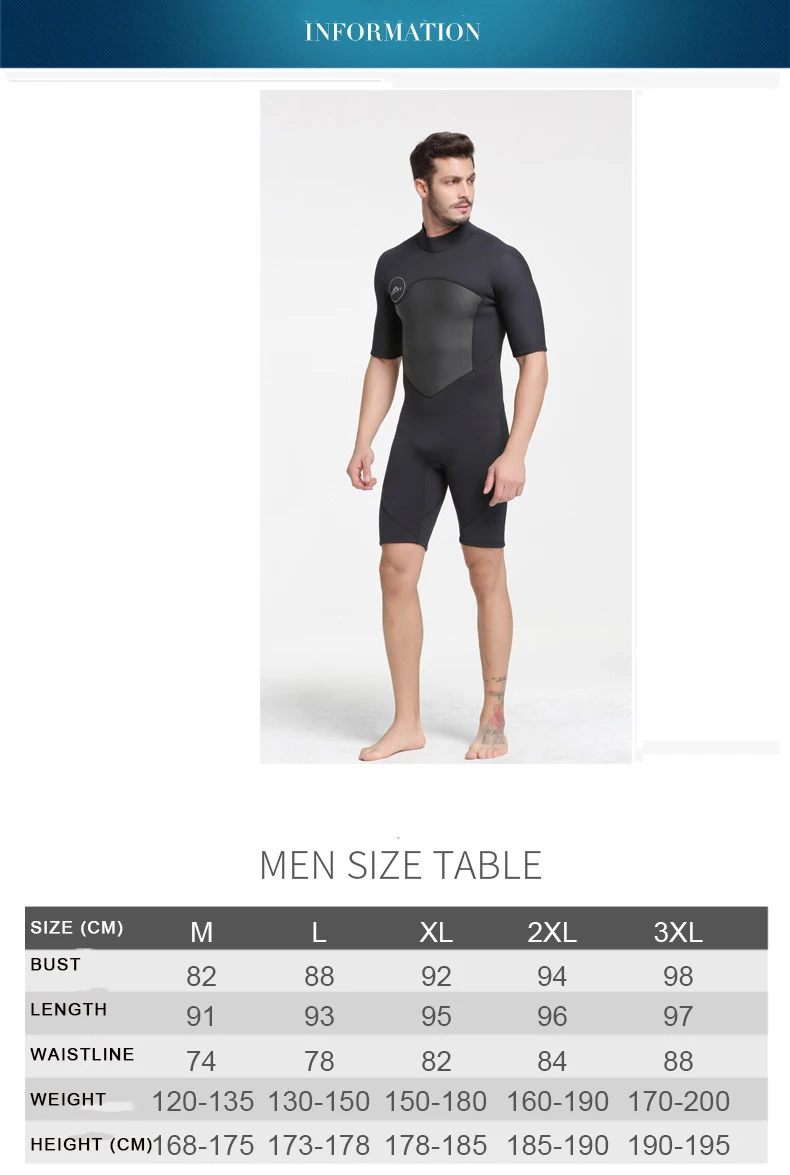 Для Мужчин's Rashgua 2 мм неопрена короткий рукав гидрокостюм мужчин летний