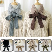 winter women faux fur warm neckerchief bowknots decoration lady false collar scarves cute all match costume accessroy