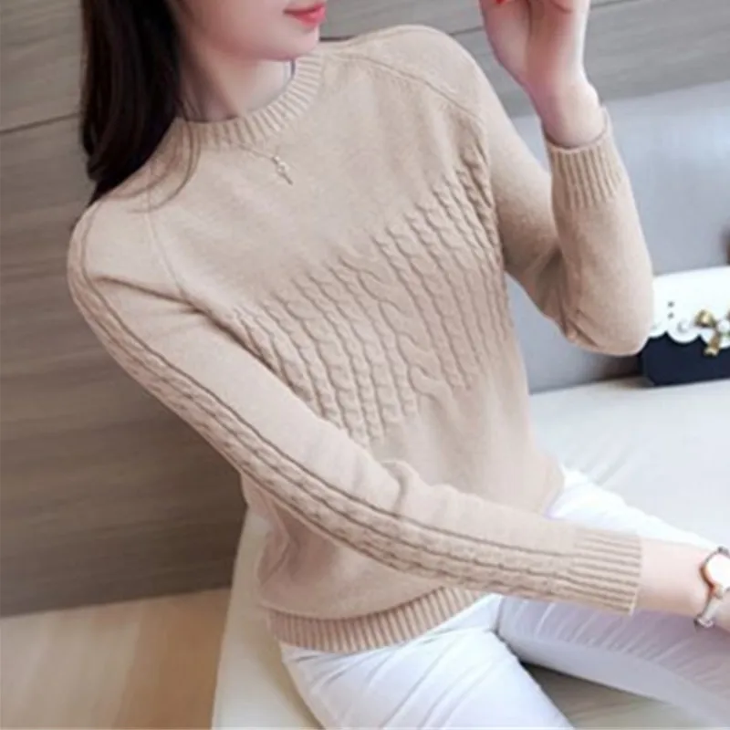 2020 Winter Women's Blouses Pullover Long Sleeve O-Neck Slim Female Knitted Sweater For Female short Solid Sweaters Tops кофты