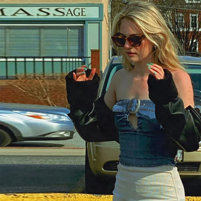 

Women Denim Tank Top Casual Slim Fit Solid Simple Crop Top Summer New 2021 Fashion Tops For Women's Tee Shirt Sexy Y2k Tops