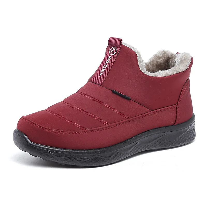 

Fashion Keeping Warm Ankle Boots Men Winter Snow Boots Shoes Women Man Waterproof Lightweight Flat Plus Size Slip on Shoe Unisex