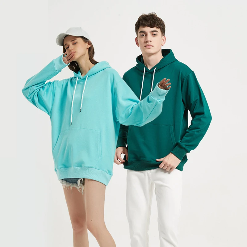 

URSPORTTECH 100% Cotton 360G Autumn Winter Hoodie Men Women Thick Fleece Hip Hop Pure Hoodies Velvet Hoodies Solid Plain Hoody