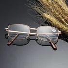 Лидер продаж; Женские простые металлические очки для чтения в форме Для мужчин Смола очки Однотонная одежда с защитой от УФ-светильник, очки для близорукости