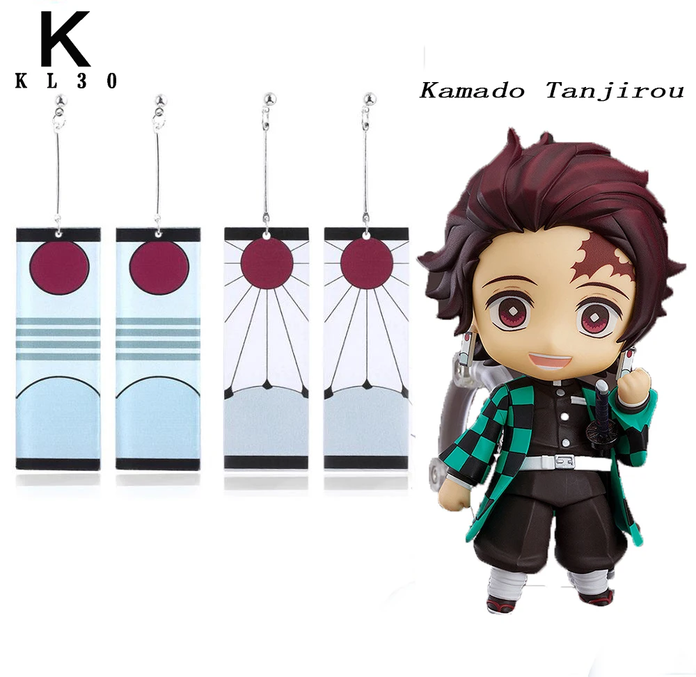 Серьги капельки с эмалью в стиле аниме рассекающий демонов|Серьги-подвески| |