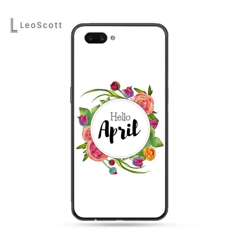 

Flowers leaves month text art Phone Case For OPPO F 1S 7 9 K1 A77 F3 RENO F11 A5 A9 2020 A73S R15 REALME PRO