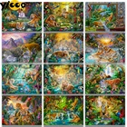 Квадратнаякруглая Алмазная вышивка 5D с изображением тигрового леса