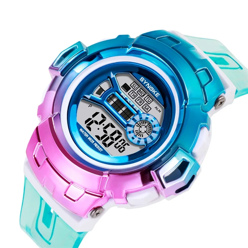 

Women Watch Digital Wrist Watches New Casual Sport Men Gift Unisex Wristwatch Silicone Ladies Clock Pink Gradient Reloj Mujer