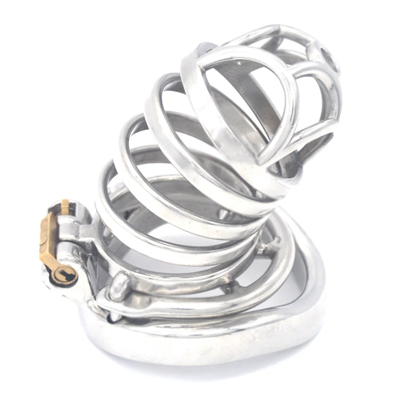 

FAAK 40/45/50mm Male Chastity Device Stainless Steel Cock Cage Penis Ring with Lock Barbed Anti-off Ring Sex Toy for Men G246C