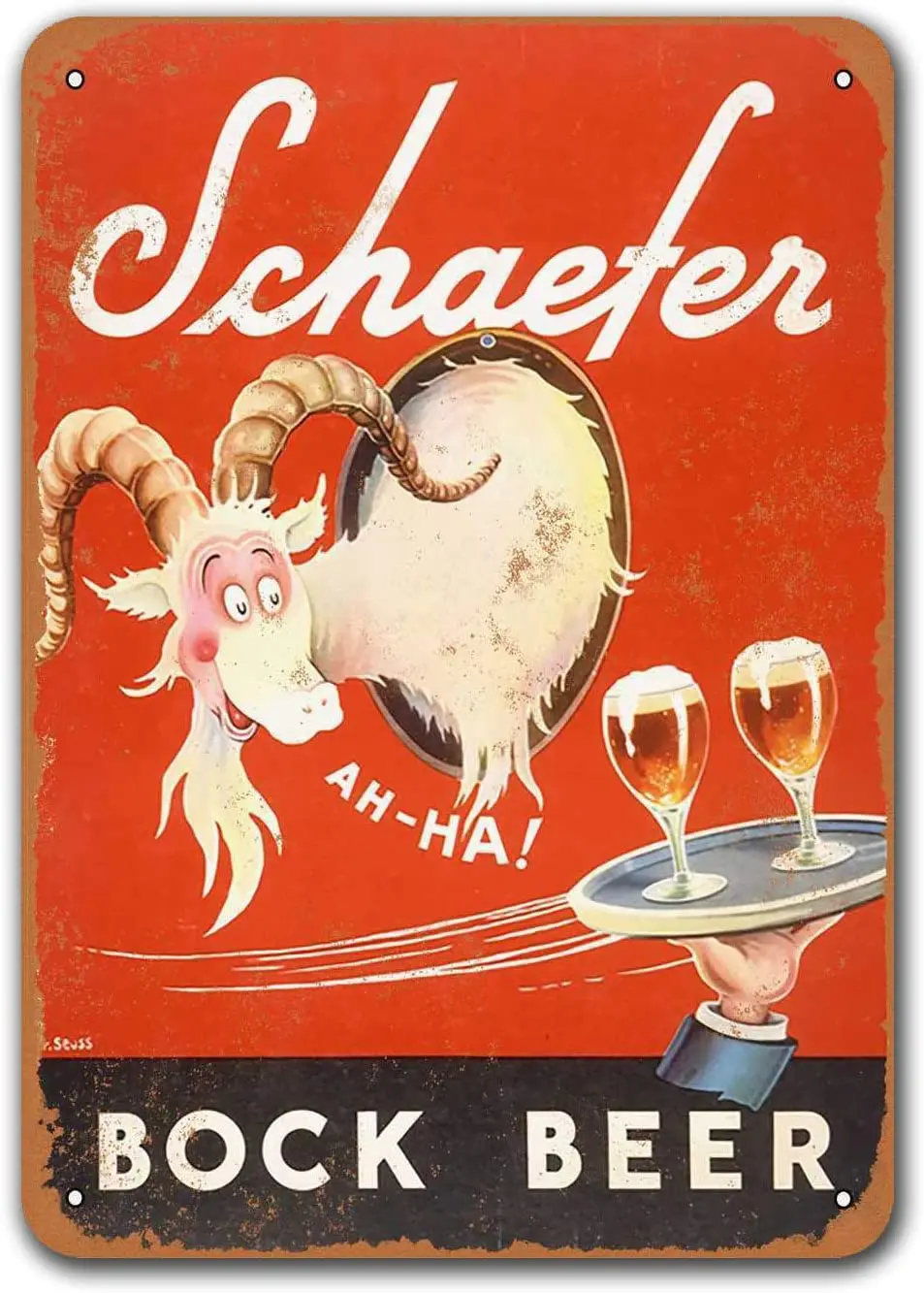 

Металлический жестяной ретро-знак 1937, пивные знаки Shaefer Bock, табличка Sisoso, плакат для бара, гаража, дома, кафе, паба, Настенный декор 8x12 дюймов