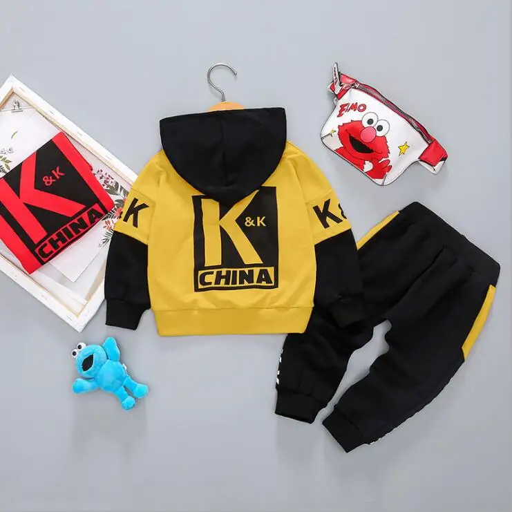 Children Jogging Suits Boys Clothing Sets Spring Autumn Kids Fashion Cotton Hoodies+pants 2pcs Tracksuits for Outfits | Детская одежда
