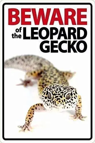

Metal Tin Sign Decor Iron Painting Beware of Gecko Farm Vintage Art Deco