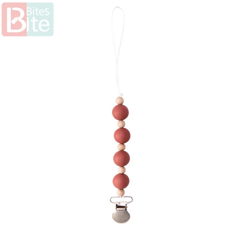 Red brown Укус укусов Baby Pacifer(1 шт.); детские леггинсы для маленьких силиконовый Прорезыватель для зубов металла манекен успокоительная соска клип детская соска для кормления держатель Товары - Цвет: Red brown