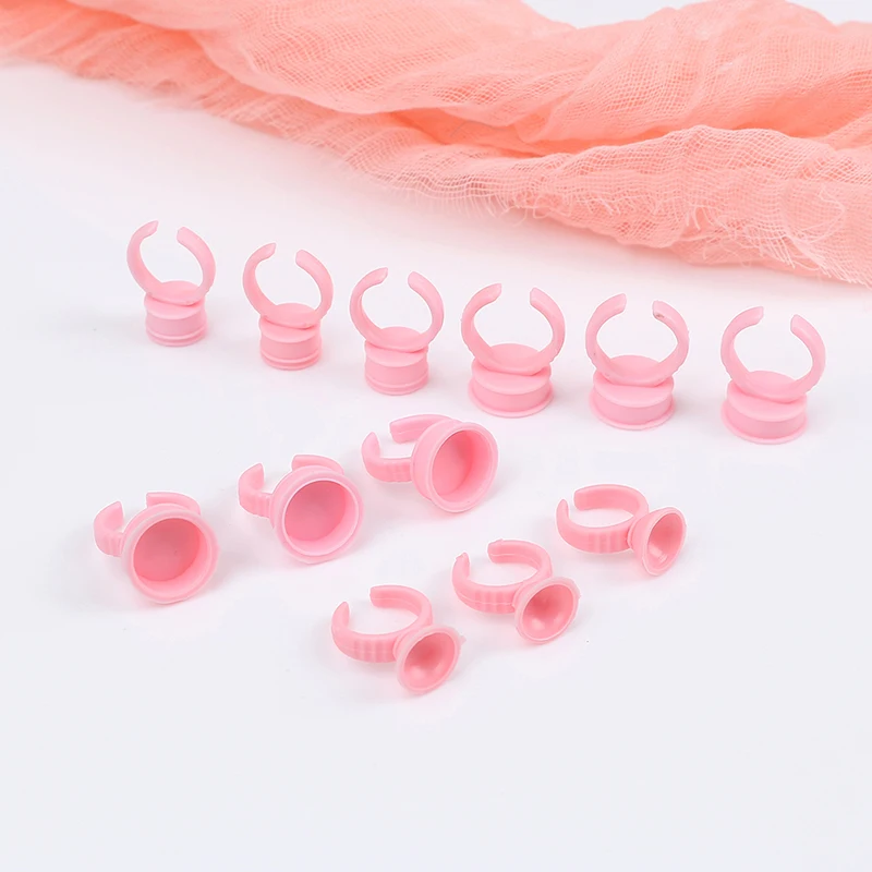 

100Pcs/Pack Pink Separator Pigment Rings 4 Sizes Disposable Microblading Tattoo ink Cup Holder Permanent Makeup Ink Rings