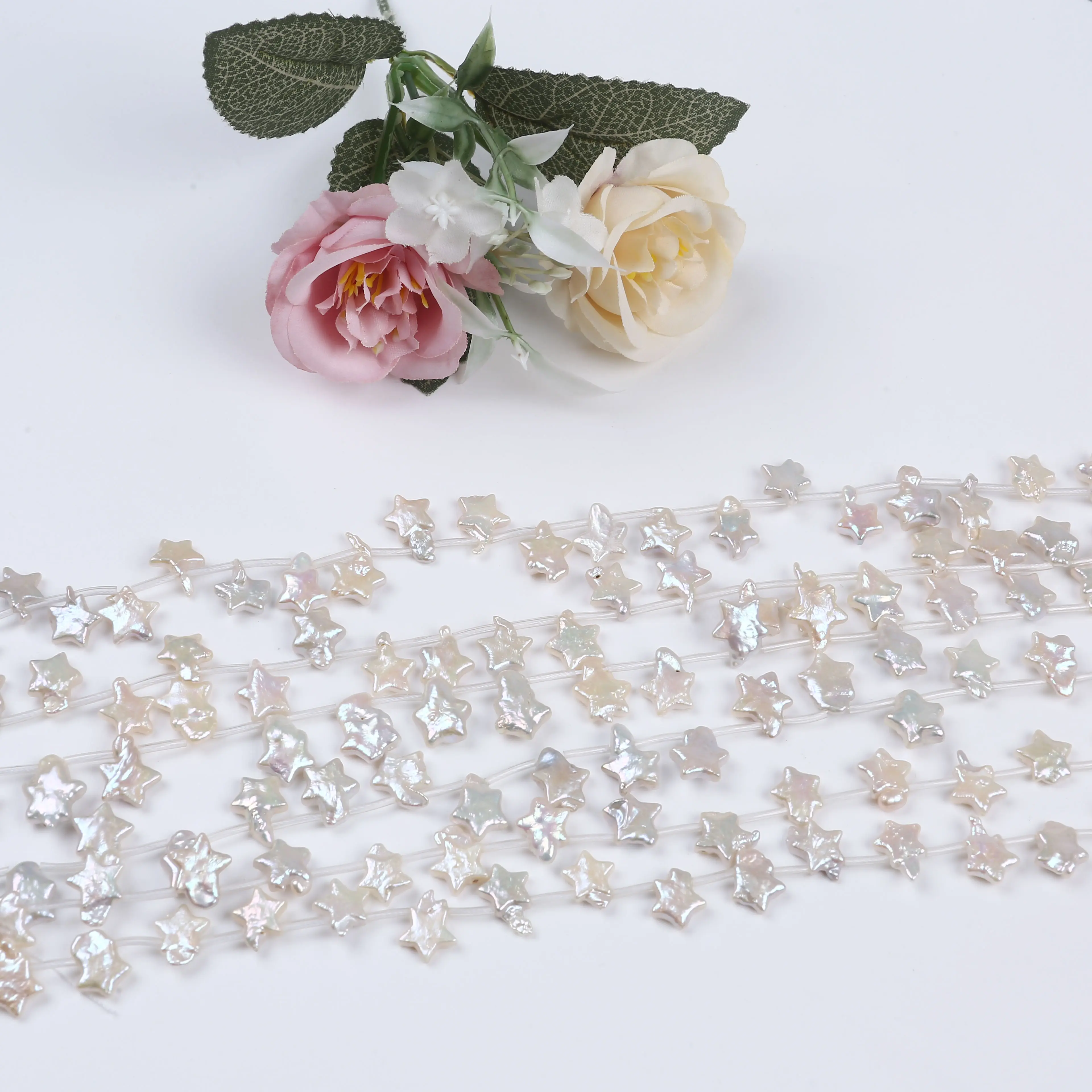 

hot sale 10-12mm star shape freshwater pearl loose beads for making jewelry