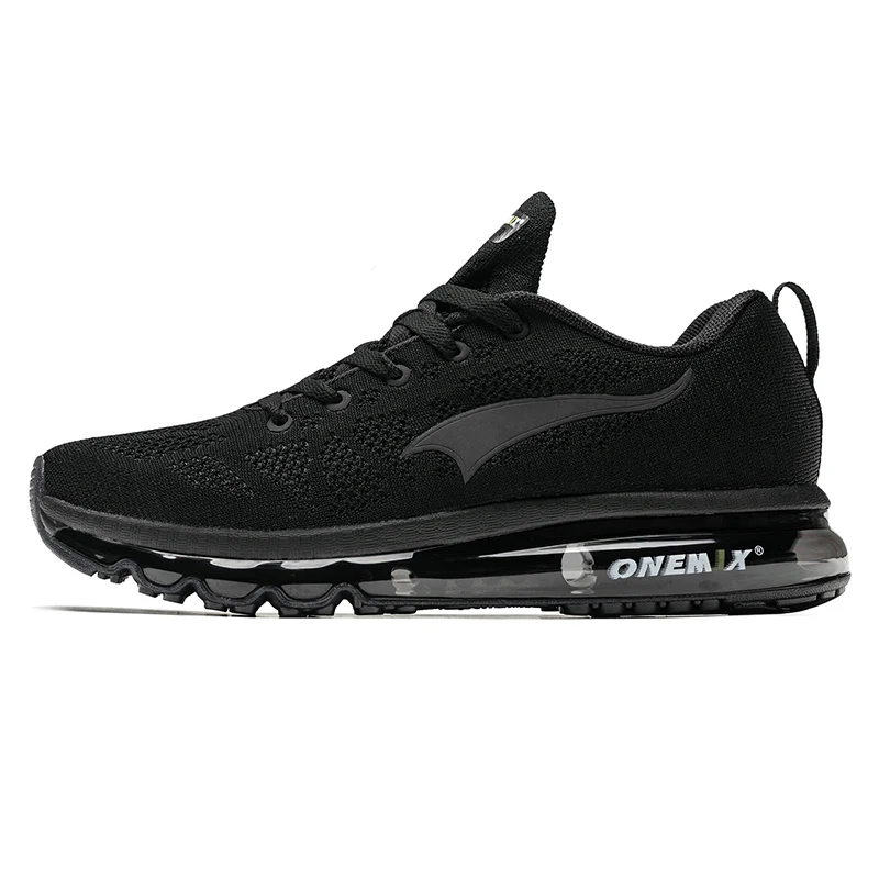 Black-1118B ONEMIX, мужские кроссовки для женщин, красивые, Zapatillas, спортивные кроссовки, черные, спортивные, с воздушной подушкой, уличные, для бега, ходьбы, кроссовки - Цвет: Black-1118B