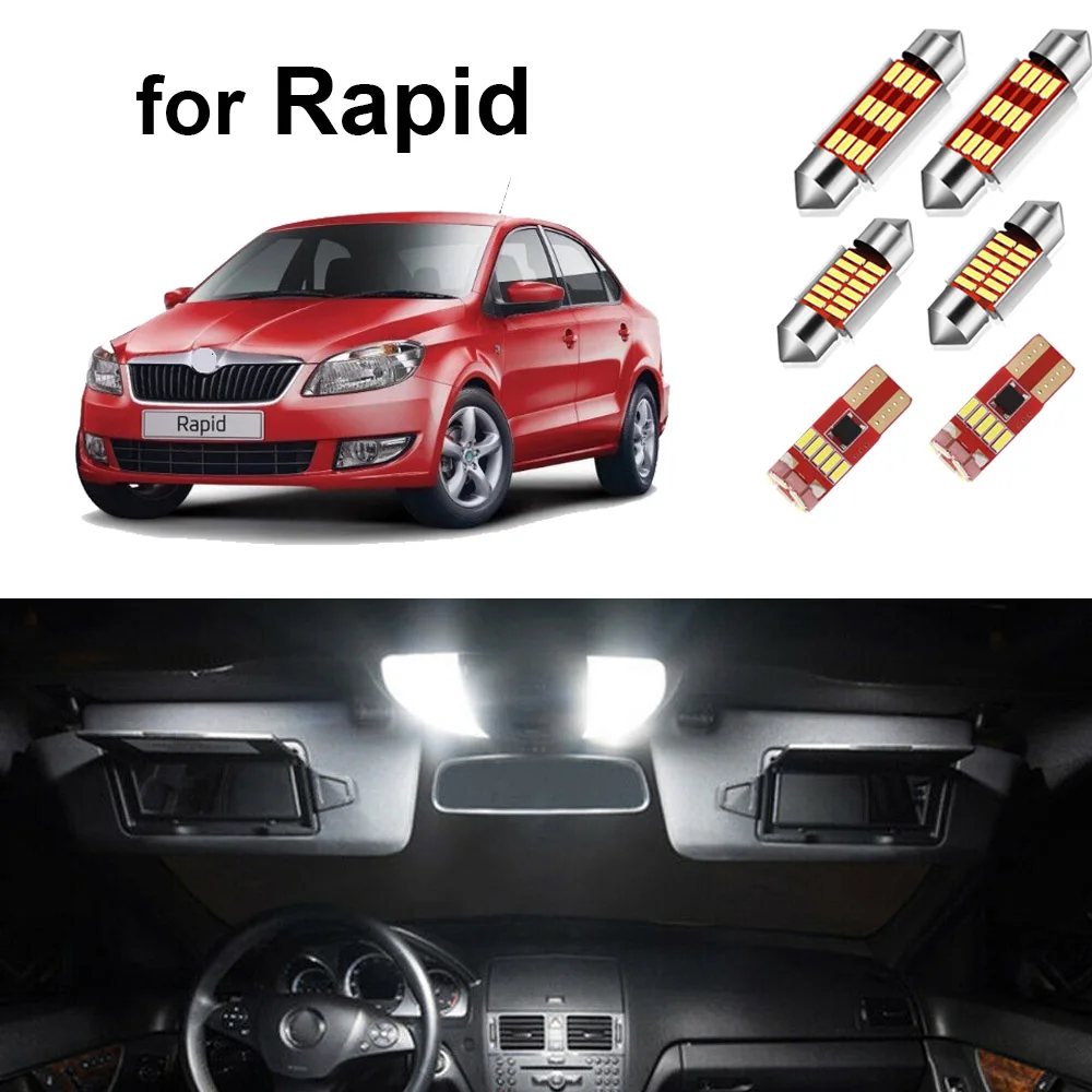 

9Pcs Canbus Car Led Interior Light Kit For Skoda Rapid NH1 NH3 NA2 2011-2019 Led Bulb Canbus No Error