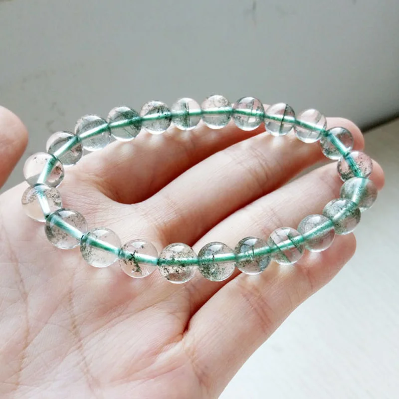 

Green Ghost Crystal Single Circle Bracelet 6mm/8mm/10mm Buddha Bead Bracelet For Women Fine Bracelets