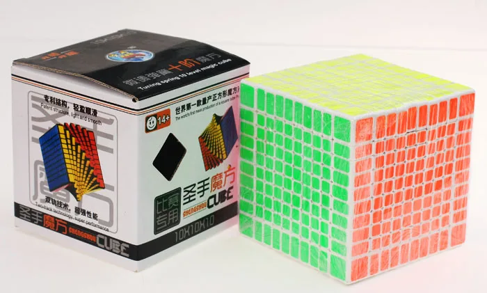 Shengshou 10x10x10 куб 10,2 см волшебный куб, головоломка, 10 слоев 10x10 волшебный куб cubo подарок образовательные игрушки, Прямая поставка